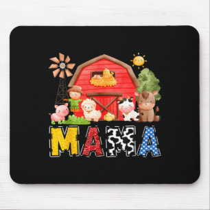 Mama Red Farm Cow Birthday Boy Matching Family Par Mouse Mat
