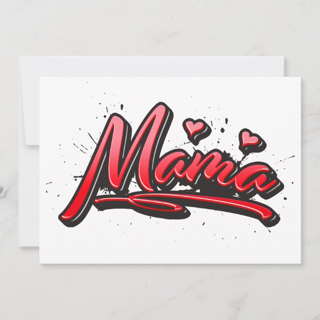 Mama red Heart Graffiti Map (Front)