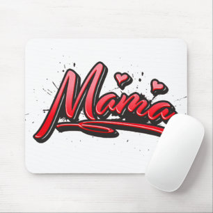 Mama red Heart Graffiti Mousepad