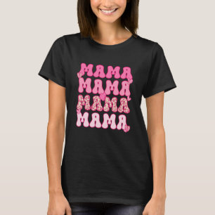 Mama Retro Leopard Valentine's Day for Mom T-Shirt
