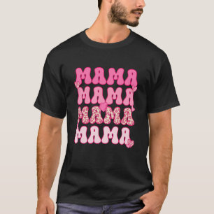 Mama Retro Leopard Valentine's Day for Mom T-Shirt