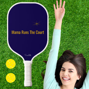 Mama Runs The Court Personalised Pickleball Mum Paddle