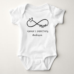 MAMA"S SMART BOY  Personalised Name Cute Baby Bodysuit