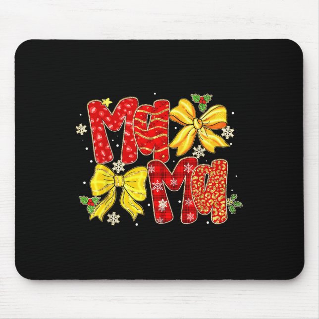 Mama Santa Christmas Family Matching Pajamas Xmas  Mouse Mat (Front)