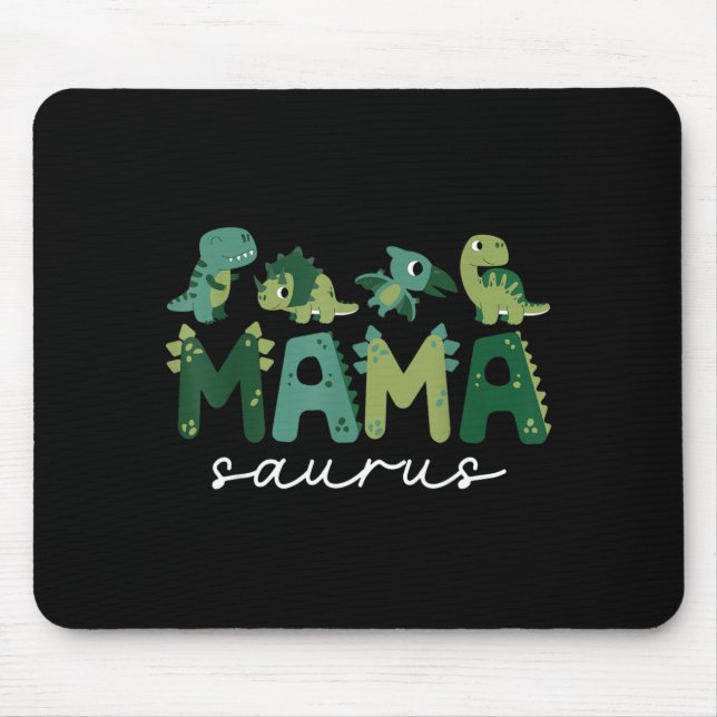 Mama Saurus Mum Dinosaur Three Rex Birthday Boy Mouse Mat (Front)