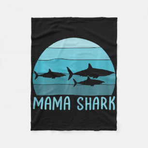 Mama Shark Mum Of 2 Mother's Day  Fleece Blanket