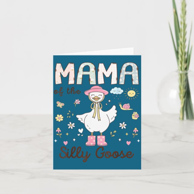 Mama Silly Goose First Birthday Illustration Card (Front)