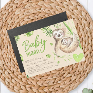 Mama Sloth and Baby Sloth Baby Shower Invitation