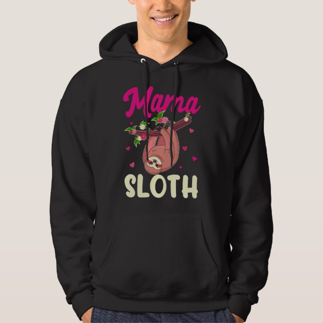 Mama Sloth Lazy Spirit Animal Mum Family Matching  Hoodie (Front)