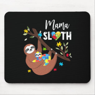 Mama Sloth Puzzle Piece Autism Awareness Autism Mo Mouse Mat
