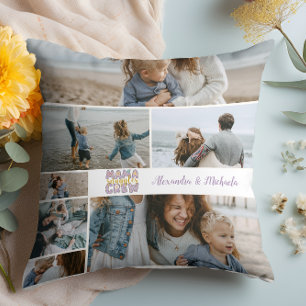 Mama Snuggle Crew Floral 8 Photo Collage Cushion