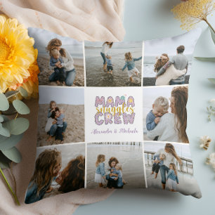 Mama Snuggle Crew Floral 8 Photo Collage Cushion