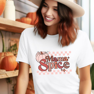 Mama Spice Fall Retro Pumpkin Pink Tri-Blend Shirt