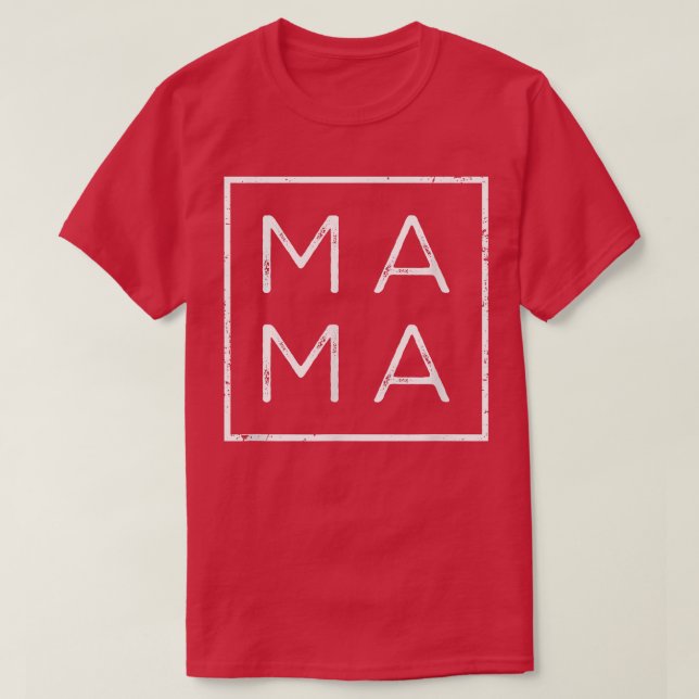 Mama Square Tee Matching Outfits Mothers Day, Mum, (Design Front)
