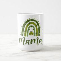Mama St. Patrick's Day Green Shamrock Rainbow 