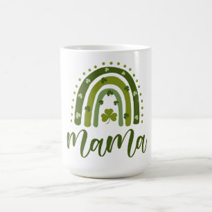 Mama St. Patrick's Day Green Shamrock Rainbow  Coffee Mug