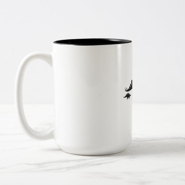 Mama Stegosaurus Dinosaur Mum Mothers Day Gift Two-Tone Coffee Mug (Left)