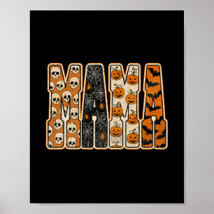 Mama Thanksgiving Skull Pumpkin Fall Autumn Men Wo Poster