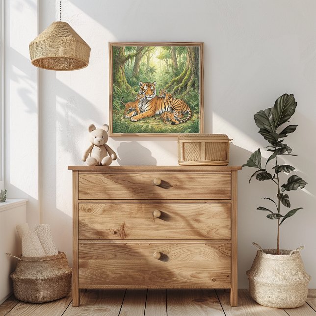 Mama Tiger and Cubs Nursery Poster (Creator Uploaded)