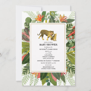Mama Tiger Botanical Baby Shower Invitation
