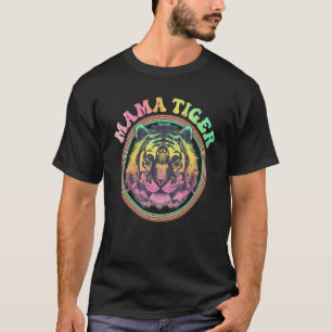 Mama Tiger Face Retro Mother Mum Mummy Mother's Da T-Shirt