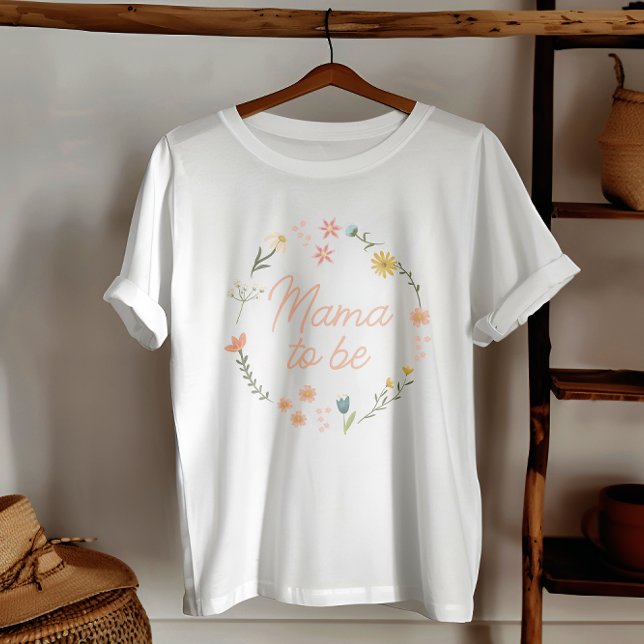 Mama to Be Elegant Wildflowers T-Shirt (Creator Uploaded)