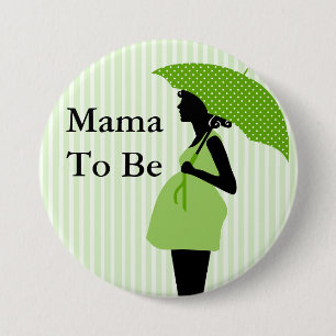 Mama to Be Green Themed Baby Shower Button