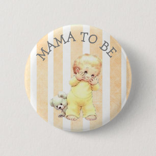Mama to be Vintage Baby Boy Graphics Button
