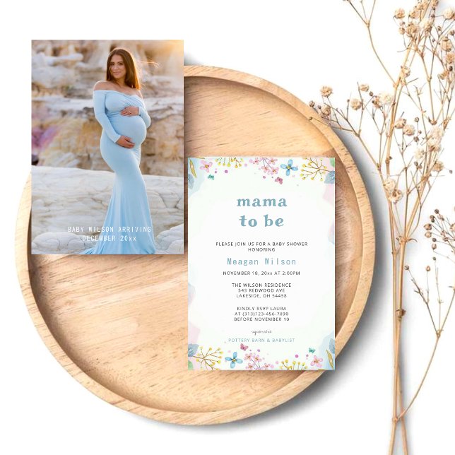 Mama To Be Wildflower Neutral Baby Shower  Invitation (Creator Uploaded)