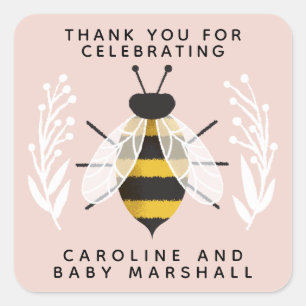 Mama to Bee Baby Girl Shower Thank You Sticker