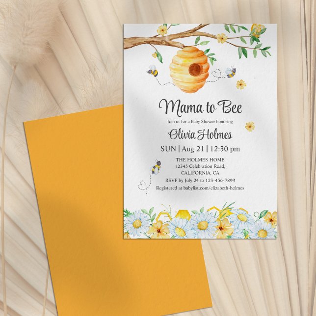 "Mama to Bee" Baby Shower Invitation ("Mama to Bee" Baby Shower Invitation)