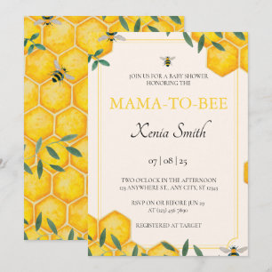 Mama-to-bee baby shower invitation