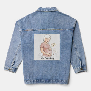 Mama To Bee Cute Pregnancy Announcement Denim Jacket