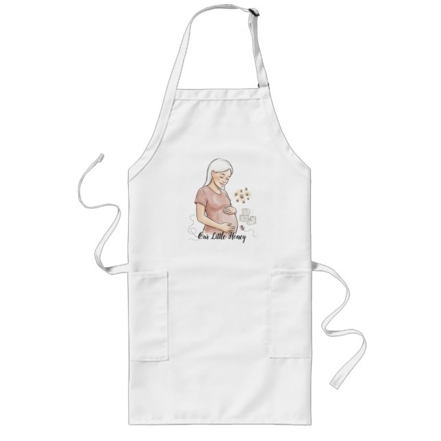 Mama To Bee Cute Pregnancy Announcement Long Apron (Front)