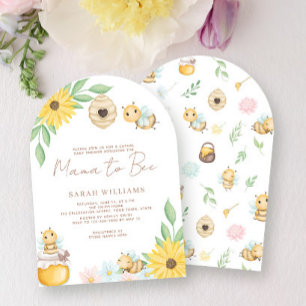 Mama to Bee Cute Watercolor Bumblebee Baby Shower Invitation