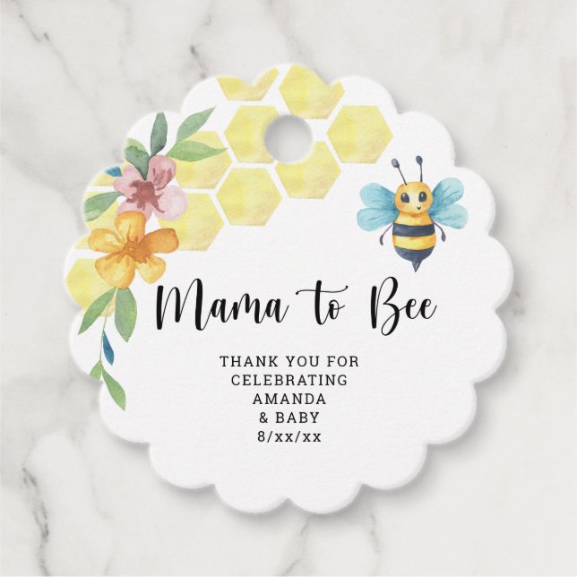 Mama to Bee Favour Tags (Front)