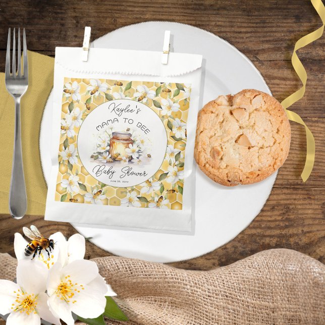 Mama to Bee Flowers and Bees Honey Baby Shower Favour Bags (Creator Uploaded)