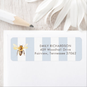 Mama to Bee Honey Blue Baby Shower Return Address