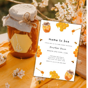 Mama to Bee Honey Frame Baby Shower  Invitation