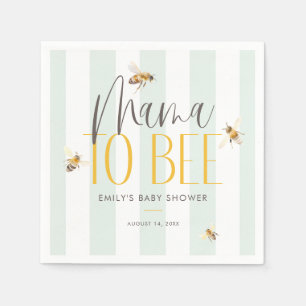 Mama to Bee Honey Green Baby Shower Napkin