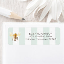 Mama to Bee Honey Green Baby Shower Return Address