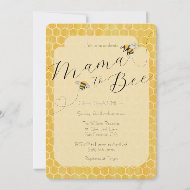 Mama to Bee Honeybee Baby Shower Invitation (Front)