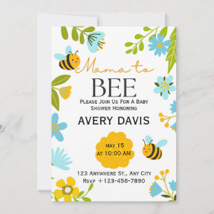 Mama to Bee Wildflower Baby Shower Invitation