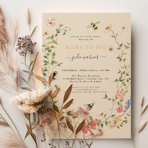 Mama to Bee Wildflower Baby Shower Invitation