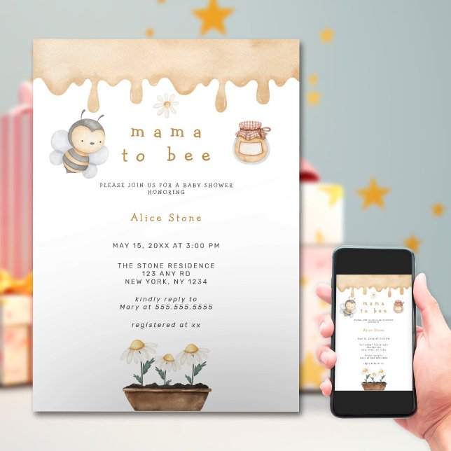 Mama to Bee Wildflower Baby Shower Invitation (Creator Uploaded)