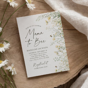 Mama to Bee Wildflower Baby Shower Invitation