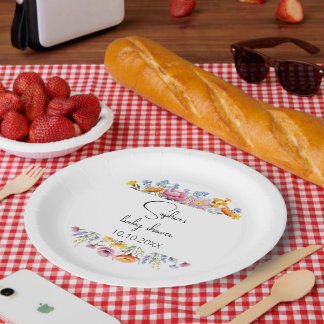 Mama to Bee Wildflower Baby Shower Paper Plate
