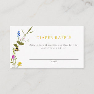 Mama to Bee Wildflower Bee Diaper Raffle Enclosure Card