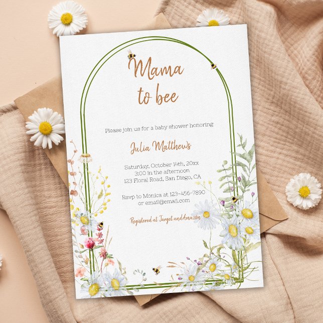 Mama to Bee Wildflower Boho Baby Shower Invitation (Creator Uploaded)
