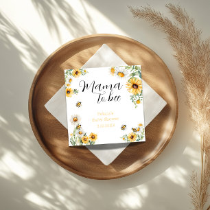 Mama to Bee Yellow flowers Bumblebee Baby Shower Napkin